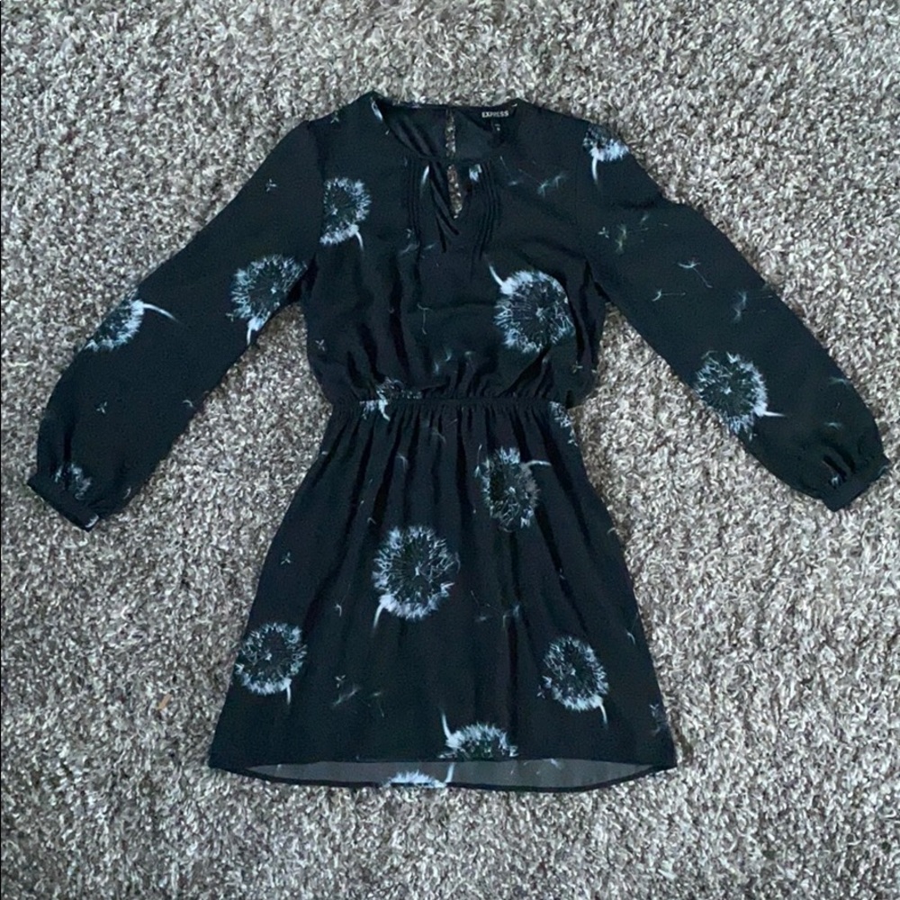 Express Teal Dandelion Print Dress